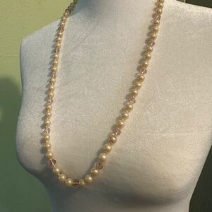 Handmade Glass Pearls Knotted Necklace